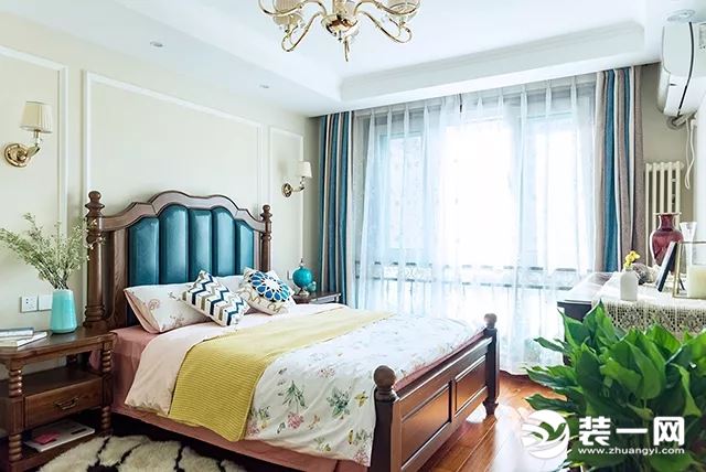 120平现代美式风格三居室卧室装修效果图