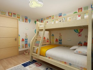 儿童房卧室上下铺床设计图