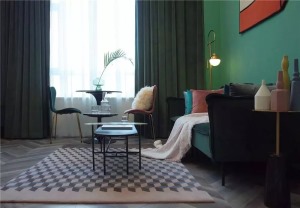 36平轻奢风格loft单身公寓客厅装修效果图