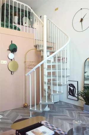 36平轻奢风格loft单身公寓楼梯装修效果图