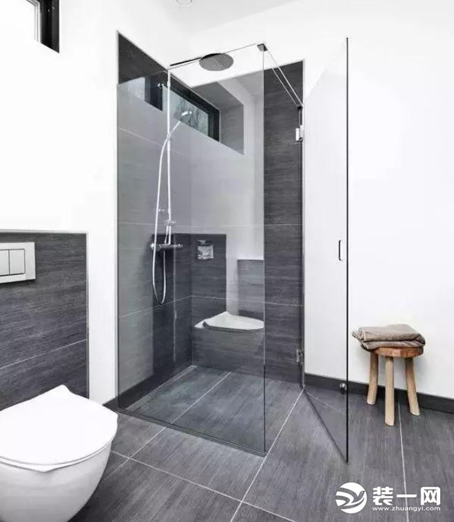 卫生间淋浴房玻璃隔断造型装修图片展示