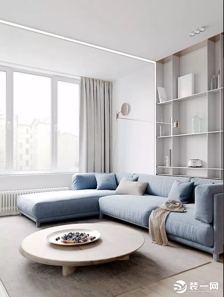 现代风格蓝色系客厅沙发款式