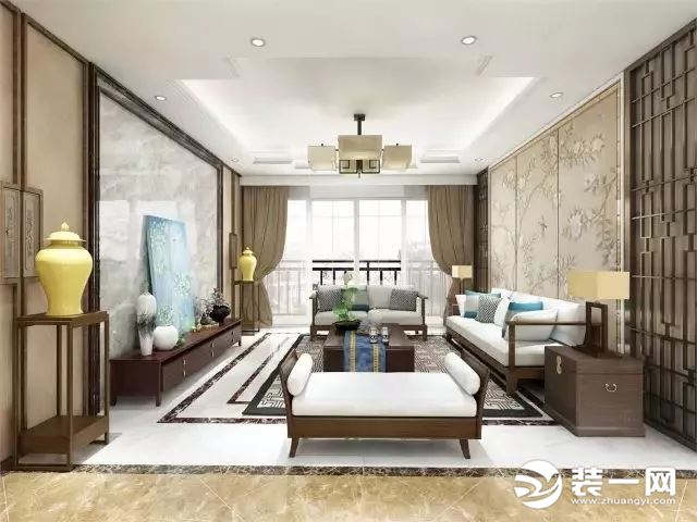 客厅新中式风格沙发图片