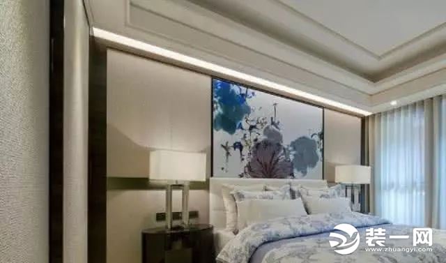 新中式风格婚房次卧装修实景图