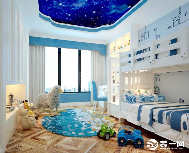 地中海风格15平米儿童房间设计实景图