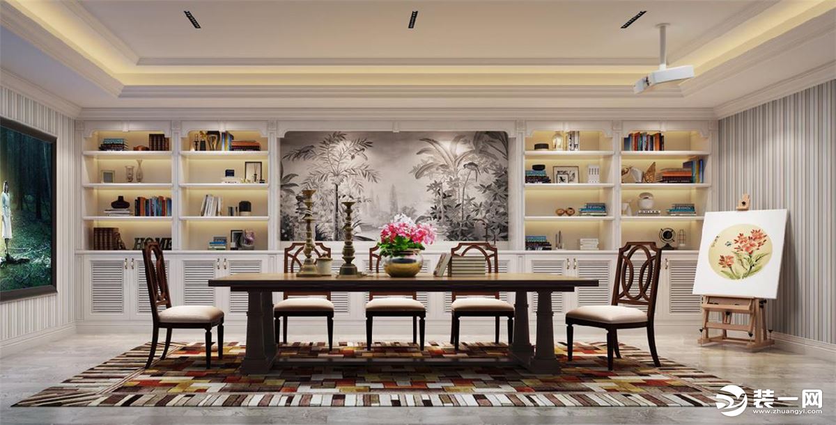上海尚层装饰别墅装修案例|新古典风格茶室
