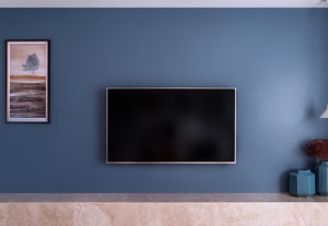 純色系列—極簡主義風格電視背景墻裝修圖片