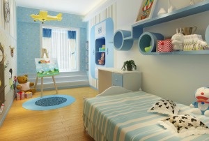 現代溫馨風格15平米兒童房間設計實景圖