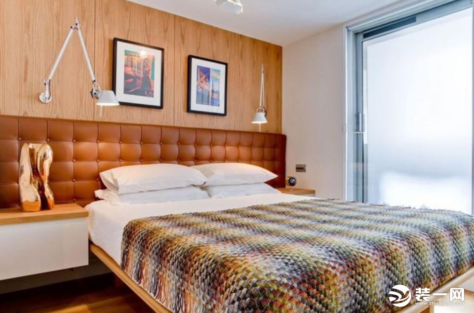 棕色复古系列卧室床头背景墙图片