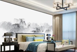新中式风格床头背景墙图片装饰画背景墙展示
