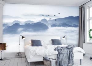 中式山水畫裝飾畫床頭背景墻圖片分享