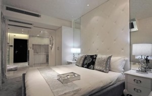 现代时尚欧式风格卧室床头背景墙图片