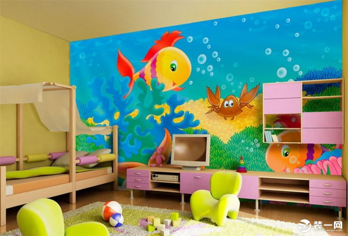 儿童房手绘墙独特设计