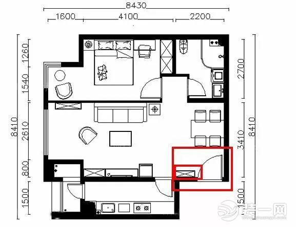 大门正对餐厅户型图