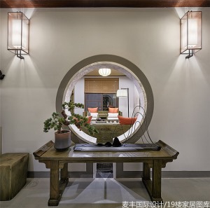 中式風格復式別墅裝修效果圖片—別墅玄關