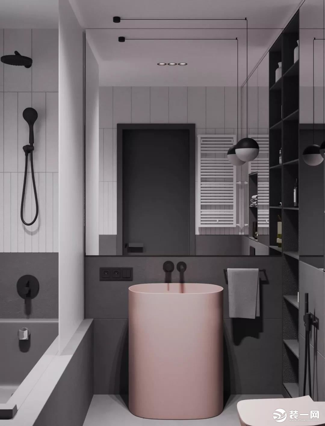 粉色公寓卫生间效果图
