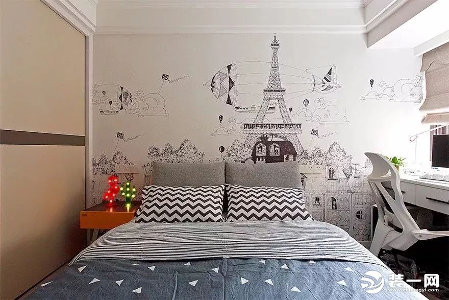 卧室壁纸图案选择效果图