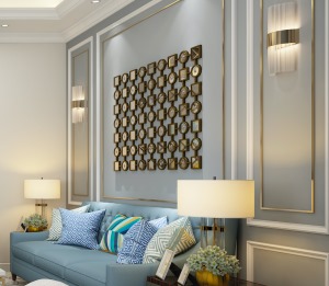 300平米復式別墅裝修圖片—輕奢風格客廳沙發設計展示