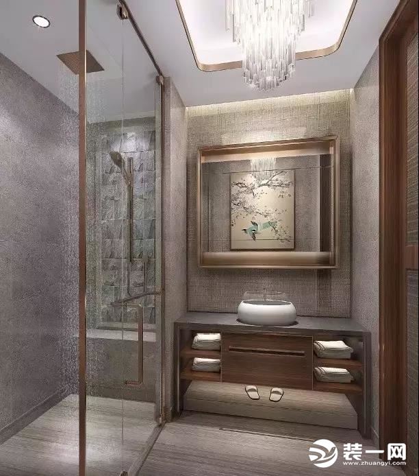 新中式风格卫生间淋浴房效果图