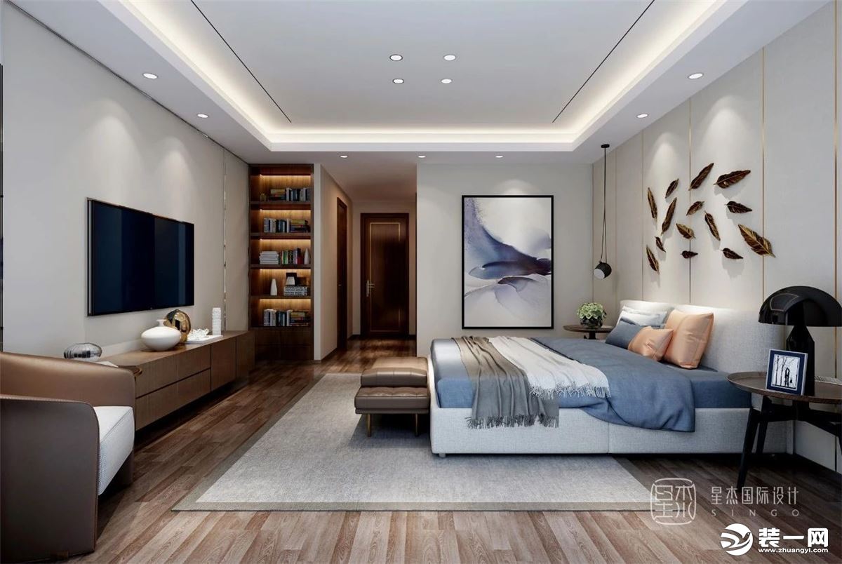200平米轻奢风格小别墅装修案例—卧室装修效果图片
