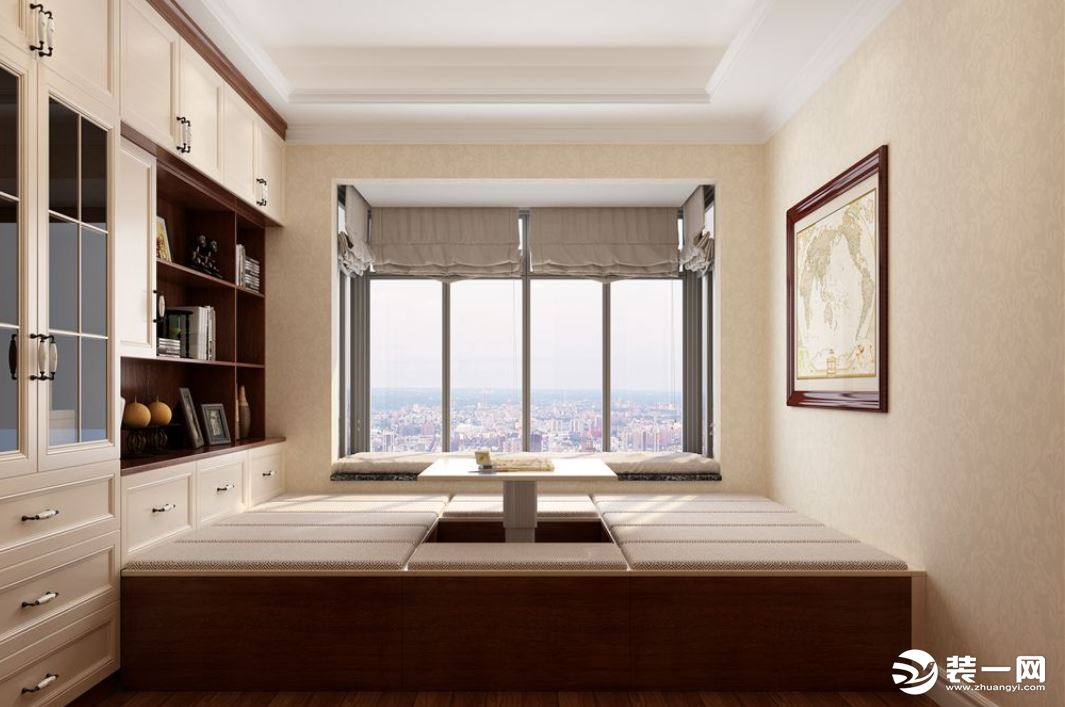 簡約歐式風格書房設計書房榻榻米裝修實景圖片