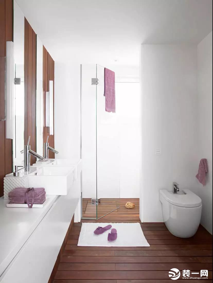 卫生间设计方案卫生间设计图片\玻璃与墙体隔断