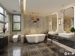 上海星杰国际设计|550平米别墅装修案例 卫生间装修效果图