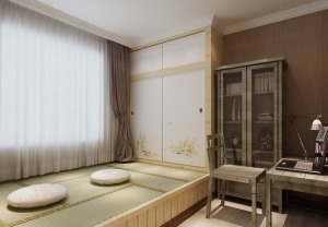 日式素雅書房裝修設計展示書房榻榻米裝修實景圖片