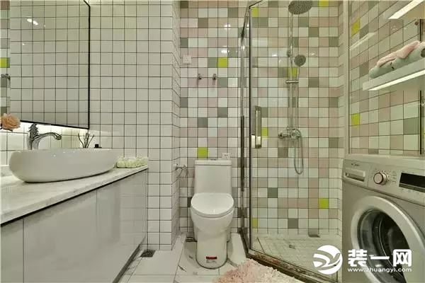 45平现代北欧风格单身公寓卫生间装修 
