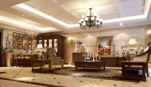大户型客厅装修设计展示—欧式豪华风格装修实景图