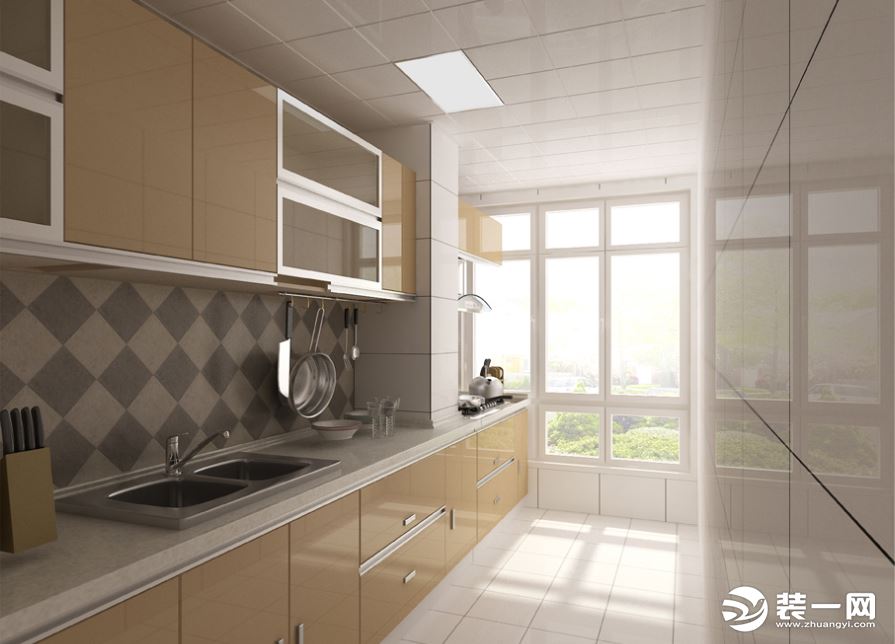 现代风格136平米三居室装修图片—厨房