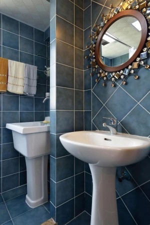 80平米兩室兩廳美式風格浴室衛生間裝修效果圖