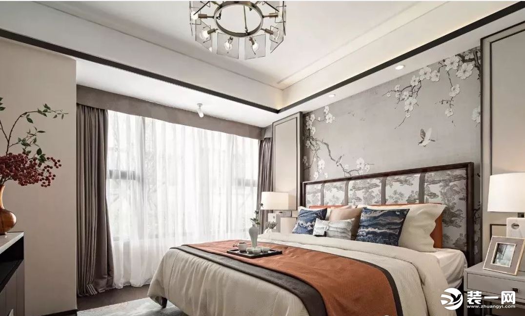 新中式宫廷风格大户型装修图片—卧室