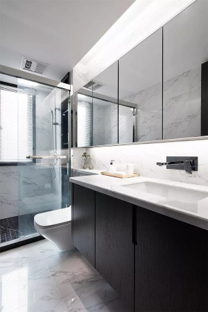 120平两室两厅现代简约风格浴室卫生间装修效果图
