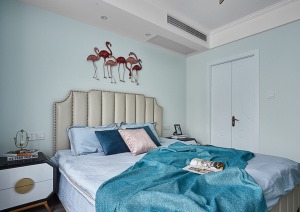 美式轻奢风格160平米大户型装修设计—卧室装修实景图片