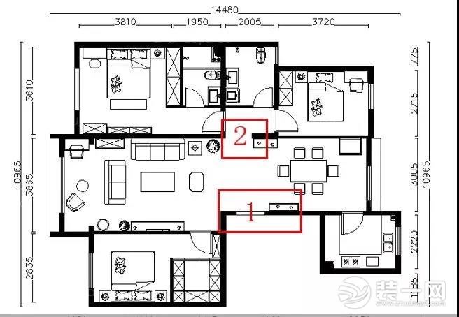 入户门对着走廊户型图