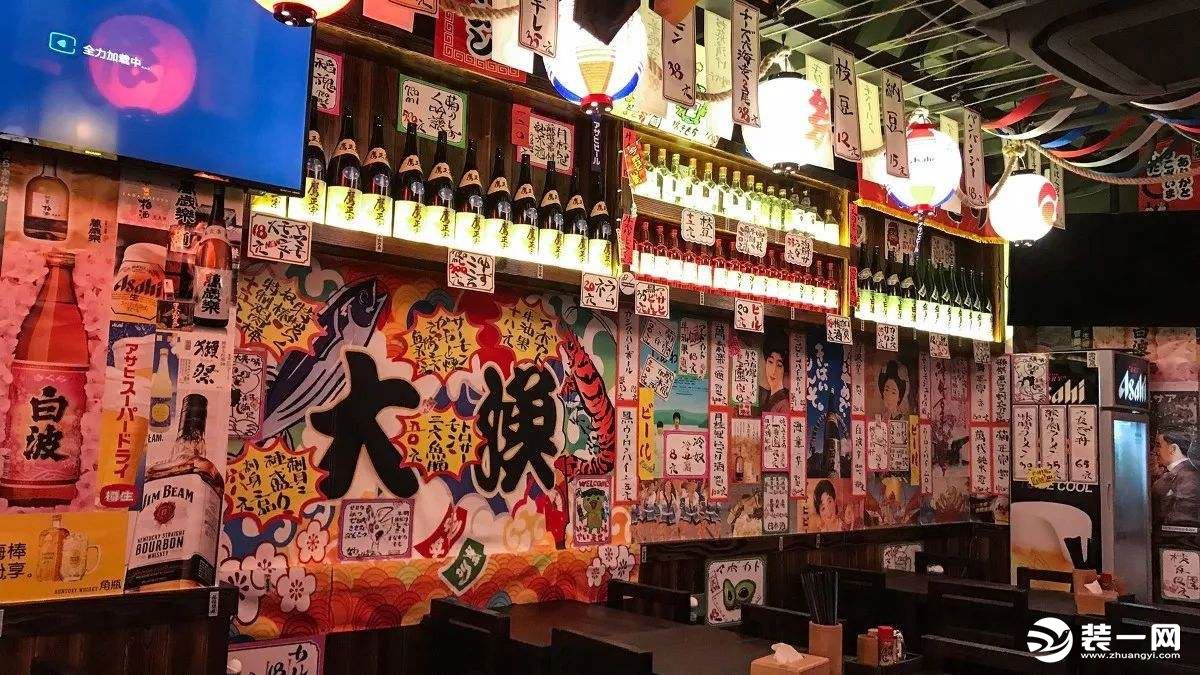 日本风格墙面装饰日式居酒屋装修图片
