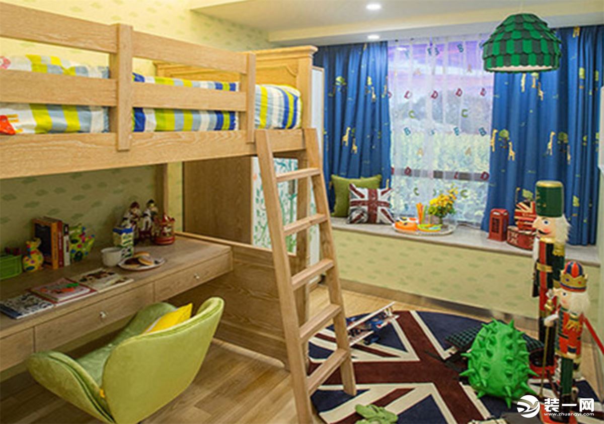 上海红蚂蚁装饰公司100平米旧房装修翻新案例—日式儿童房装修图片