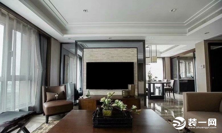  中式风格电视背景墙装修设计案例