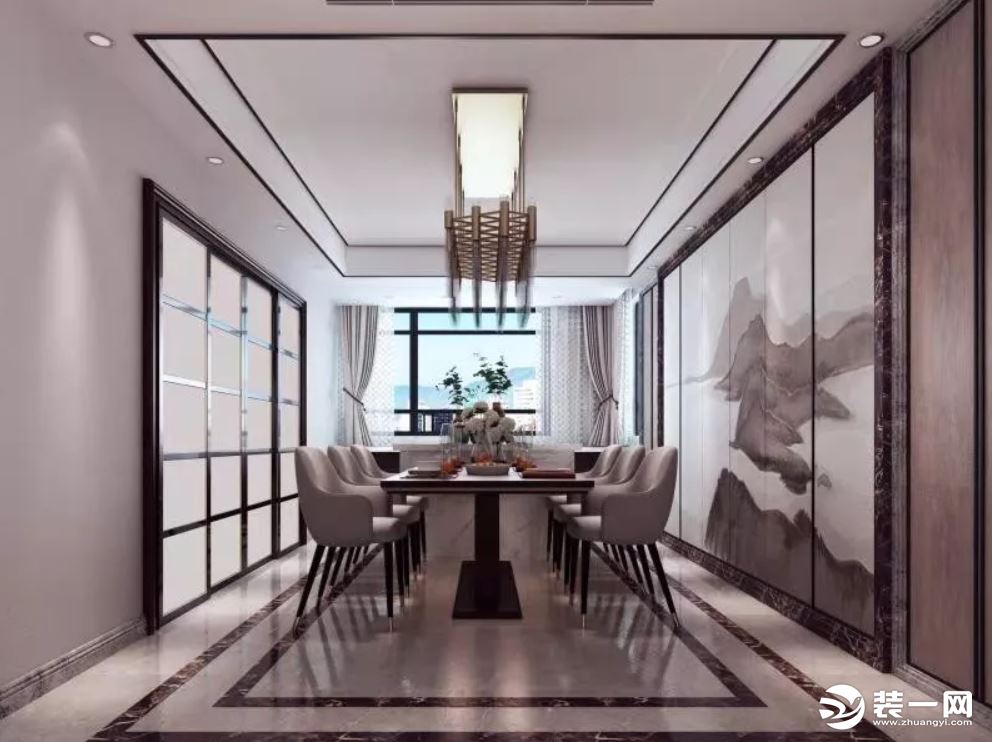 200平新中式风格装修案例餐厅