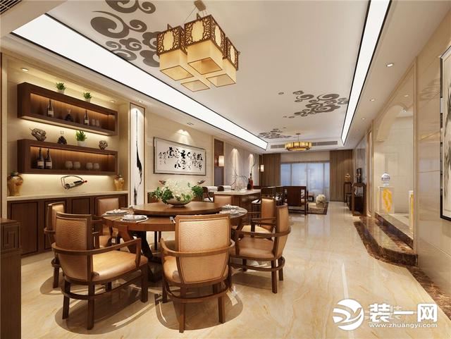 新中式风格别墅餐厅装修图