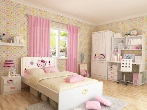 HelloKitty粉色風格10平米兒童臥室裝修設計圖片