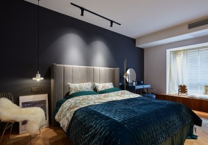 轻奢美式风格三居室装修实景图片—卧室