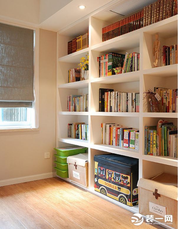 美式混搭风格书房书架—小复式楼loft装修图片