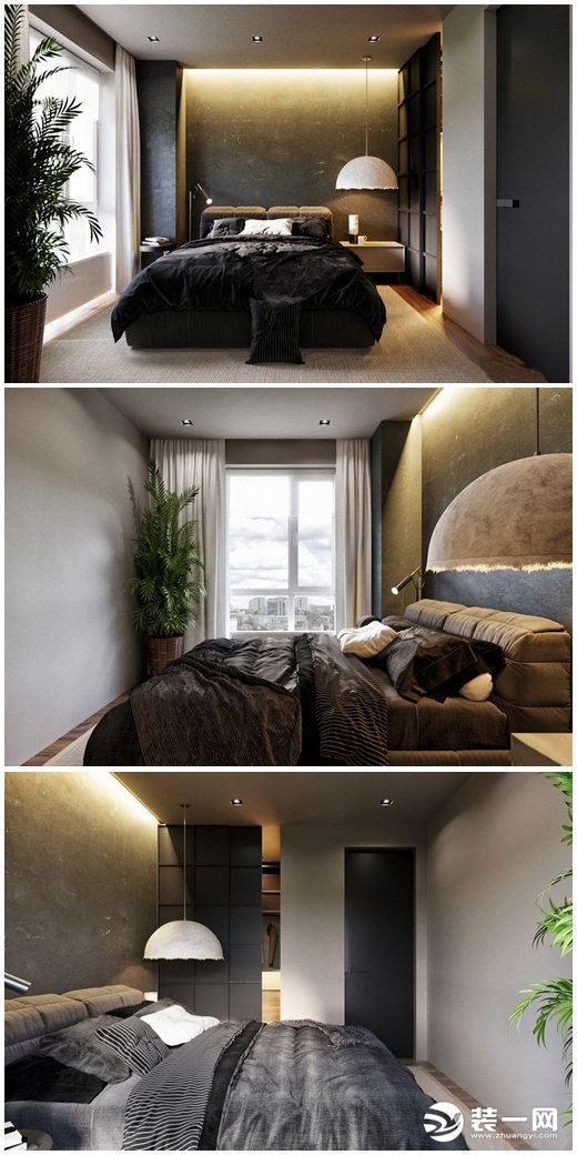 现代简约公寓卧室装修效果图