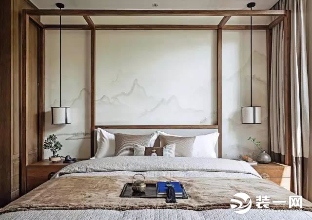 新中式复式房子卧室装修效果图