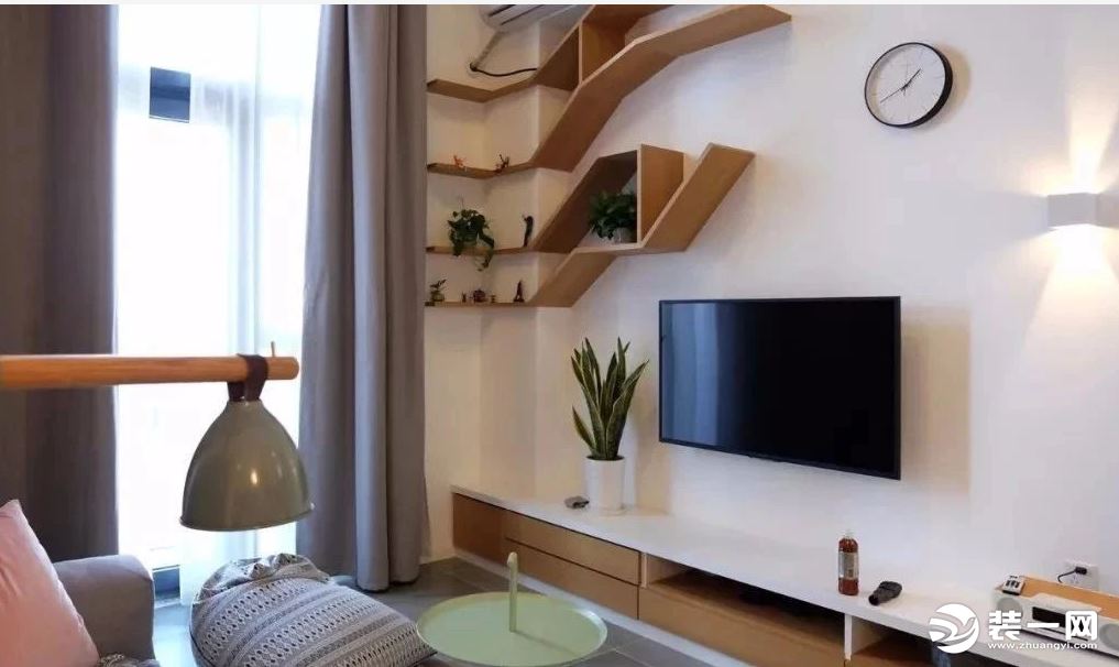 北欧风格47平米超小户型装修实景图—小户型电视墙