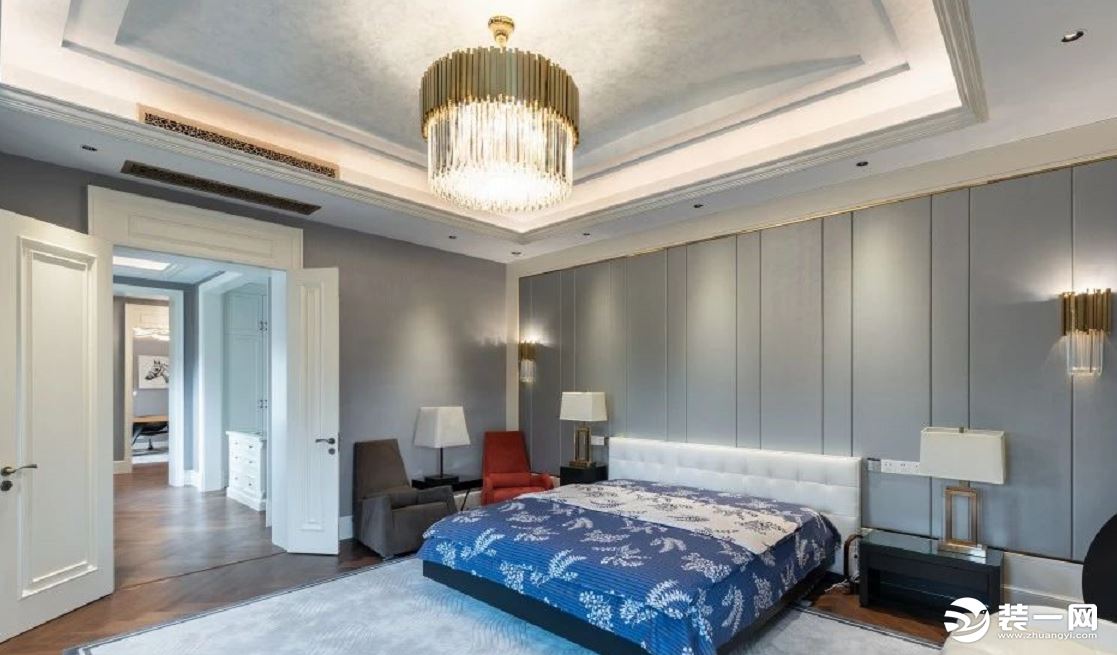 新中式风格2000平米别墅大宅装修实景图片—卧室