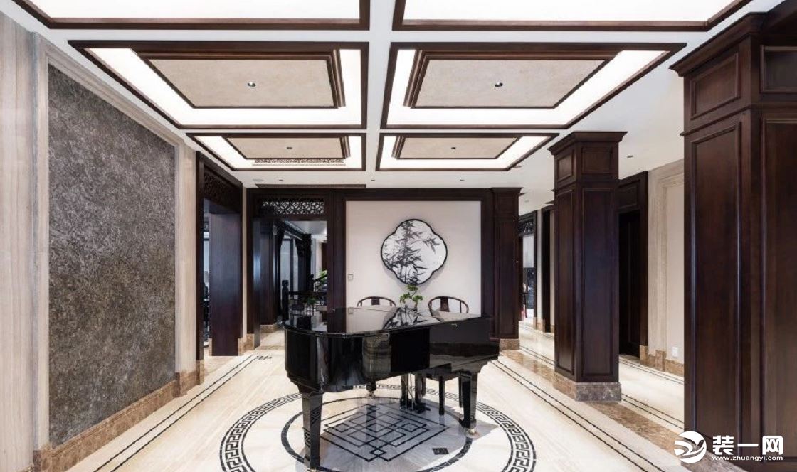 上海星杰装饰2300平米别墅装修|钢琴房