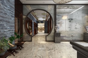 中式风格酒店走廊装饰中式酒店装修图片